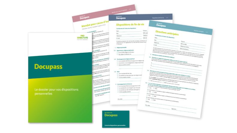 photo du dossier papier Docupass, sur les dispositions personnelles